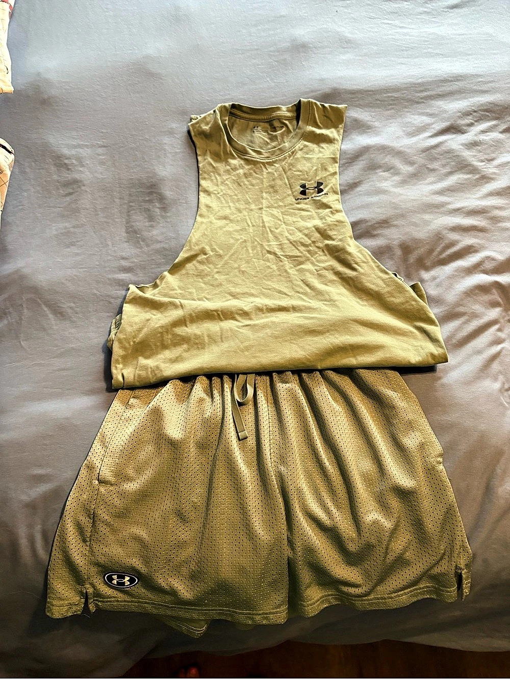 Under Armour Project Rock adult Small tan Athletic Set